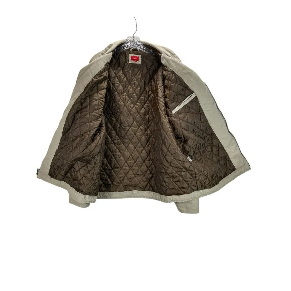 Mossimo Tan Quilted Jacket XL Corduroy Collar Workwear Chore Barn Utility Coat